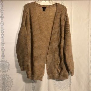 Peach and Grey Cardigan Sweater